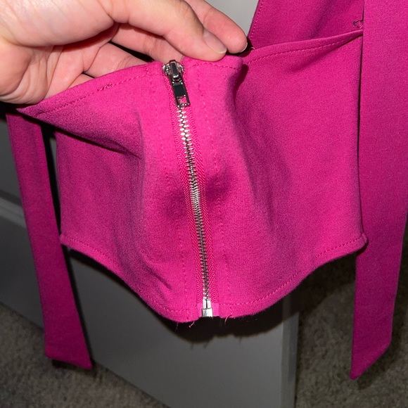 Forever 21 Pink Tie Halter Zip Back Corset Crop - Picture 2 of 6
